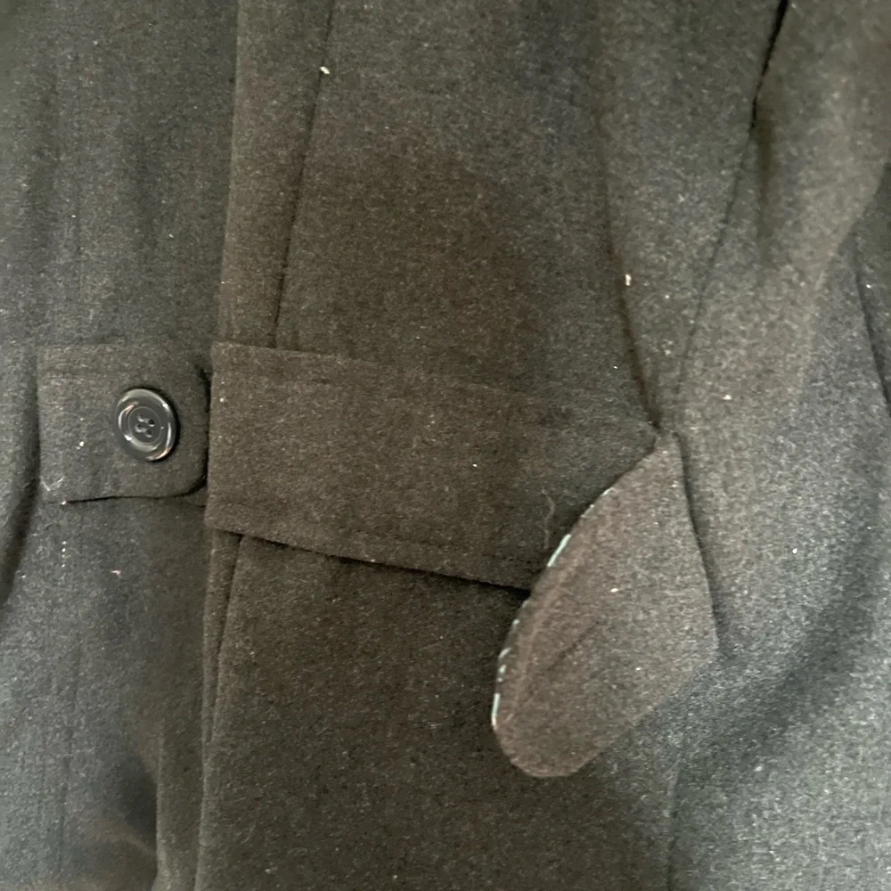 Dark Gray Wool Blend Double-Breasted Peacoat - Picture 7 of 8
